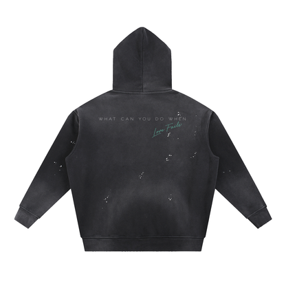 Rochone Love Fails Distressed Hoodie