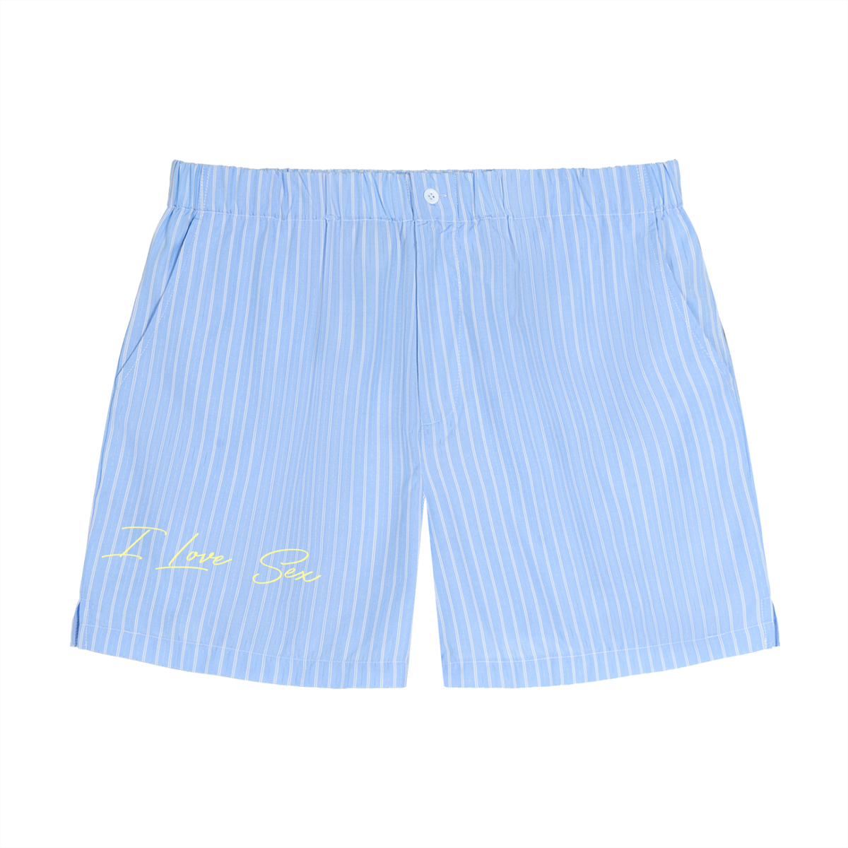 I Love Sex Striped Shorts