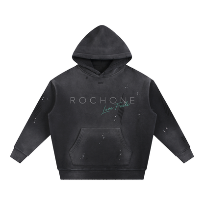 Rochone Love Fails Distressed Hoodie